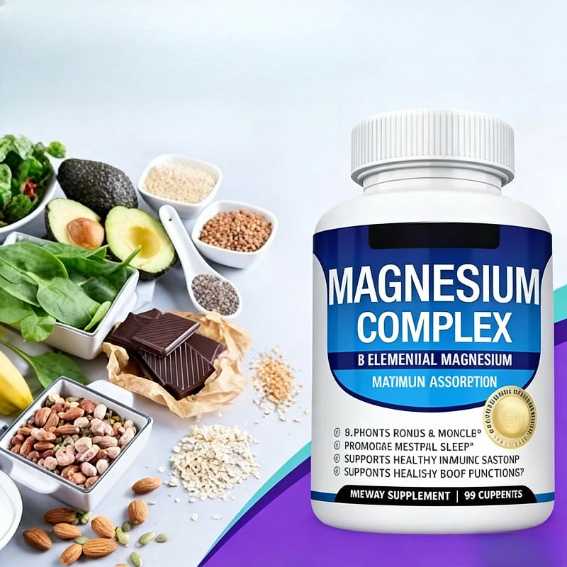 Magnesium Complex Capsule Contain Glycinate Citrate 1000Mg and Multiple Magnesium Daily Health Nutrition Supplement 90 Count